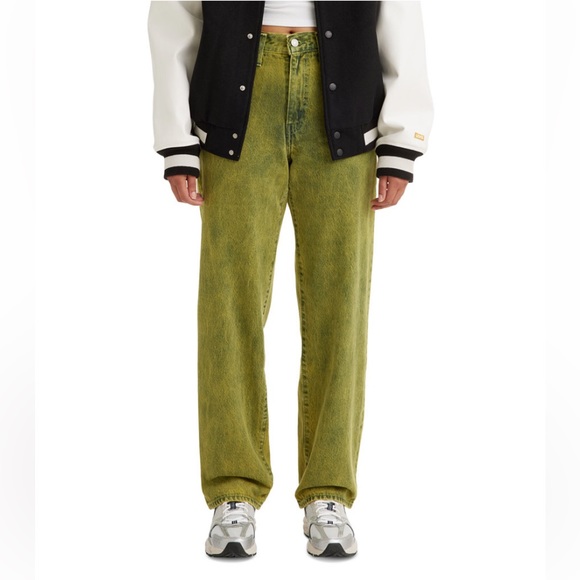 Levi’s distressed 94’ baggy mid-rise straight leg barrel green jeans size 26x31 - Picture 3 of 11